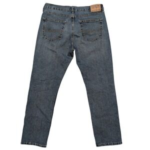 Levi's 34 x 32 Cotton Blend Straight Leg Blue Dark Wash Denim Jeans